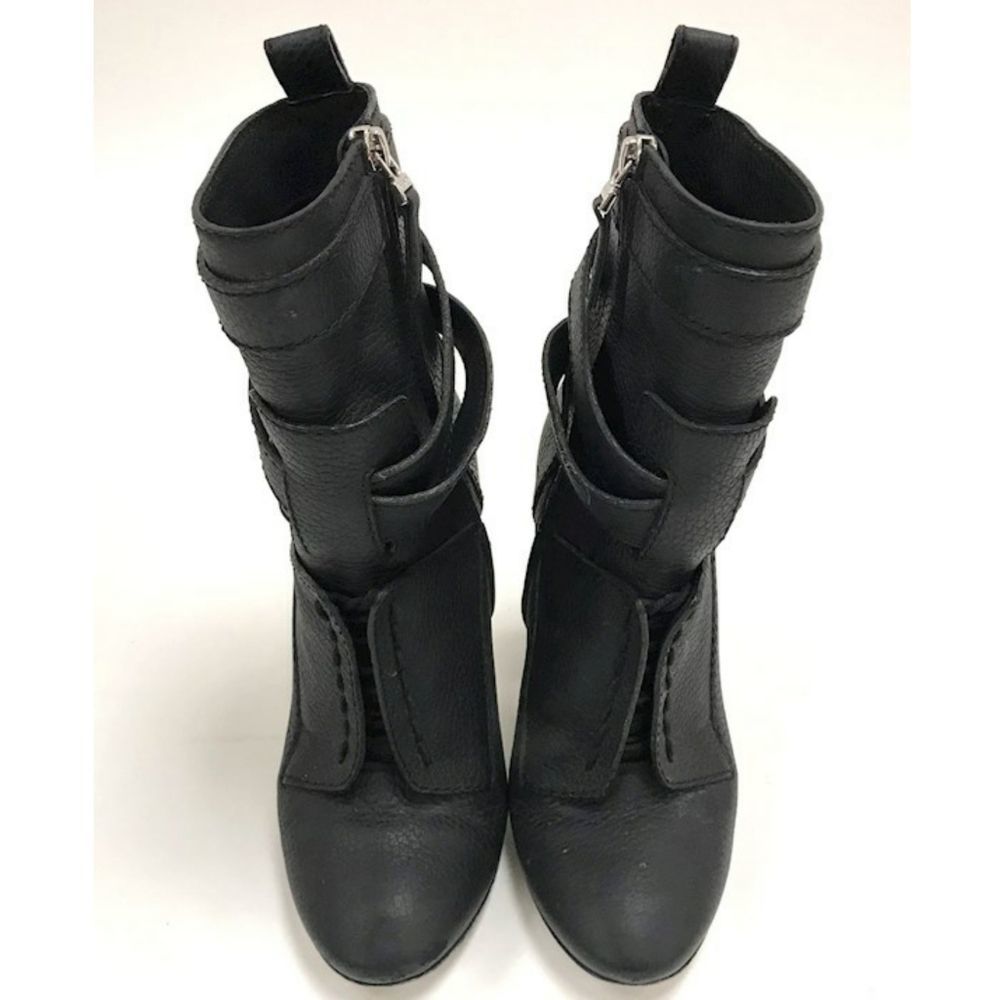 FENDI Black Leather Wrap Boots/Booties‎ 34.5 - Picture 5 of 15